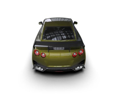 Modern spor araba beyaz arka planda izole edilmiş. 3d oluşturma  