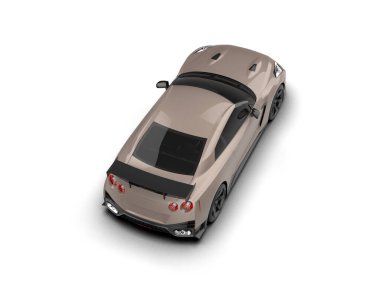 Modern spor araba beyaz arka planda izole edilmiş. 3d oluşturma  