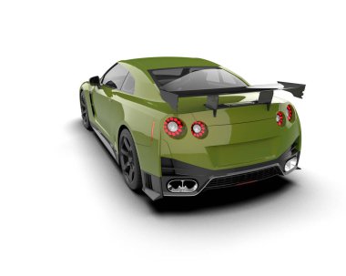 Modern spor araba beyaz arka planda izole edilmiş. 3d oluşturma  