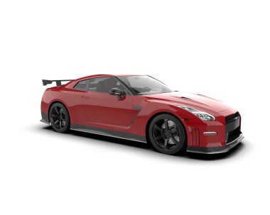 Modern spor araba beyaz arka planda izole edilmiş. 3d oluşturma  
