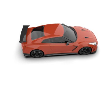 Modern spor araba beyaz arka planda izole edilmiş. 3d oluşturma  
