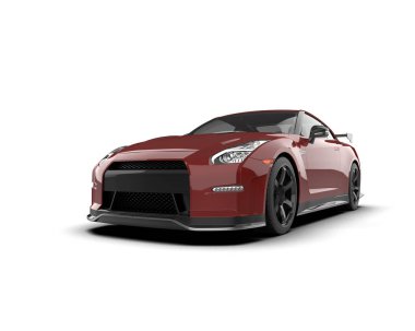 Modern spor araba beyaz arka planda izole edilmiş. 3d oluşturma  