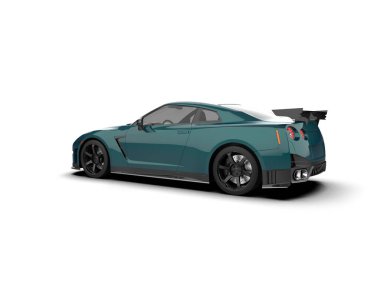 Modern spor araba beyaz arka planda izole edilmiş. 3d oluşturma  