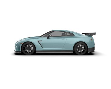 Modern spor araba beyaz arka planda izole edilmiş. 3d oluşturma  