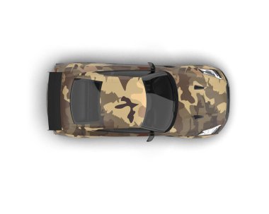 Modern spor araba beyaz arka planda izole edilmiş. 3d oluşturma  