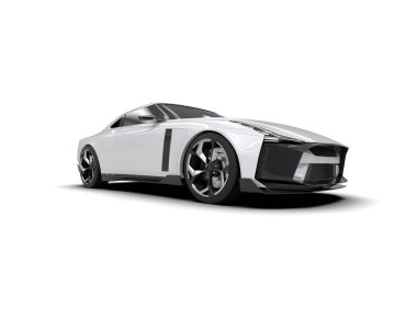 3D görüntüleme, modern spor araba beyaz arka planda izole edildi 