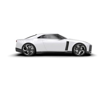 3D görüntüleme, modern spor araba beyaz arka planda izole edildi 