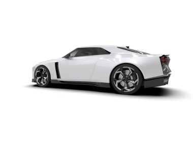 3D görüntüleme, modern spor araba beyaz arka planda izole edildi 