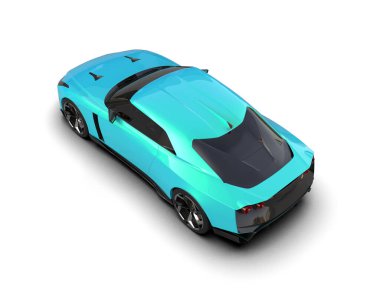 3D görüntüleme, modern spor araba beyaz arka planda izole edildi 