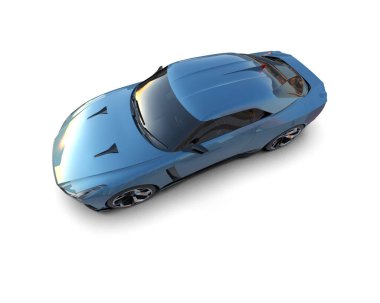 3D görüntüleme, modern spor araba beyaz arka planda izole edildi 