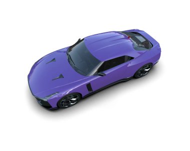 3D görüntüleme, modern spor araba beyaz arka planda izole edildi 