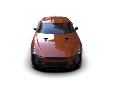 Beyaz arka planda izole edilmiş bir spor araba. 3d oluşturma  