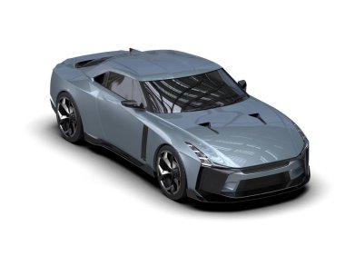 Modern spor araba beyaz arka planda izole edilmiş. 3d oluşturma  