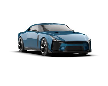 3D görüntüleme, modern spor araba beyaz arka planda izole edildi 