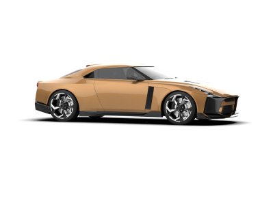  Beyaz arkaplanda 3 boyutlu spor araba görüntüleme.