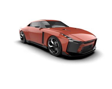  Beyaz arkaplanda 3 boyutlu spor araba görüntüleme.