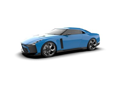  Beyaz arkaplanda 3 boyutlu spor araba görüntüleme.