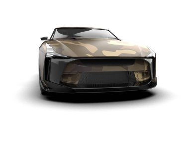  Beyaz arkaplanda 3 boyutlu spor araba görüntüleme.