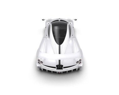  Beyaz arkaplanda 3 boyutlu spor araba görüntüleme.