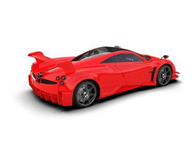  Beyaz arkaplanda 3 boyutlu spor araba görüntüleme.