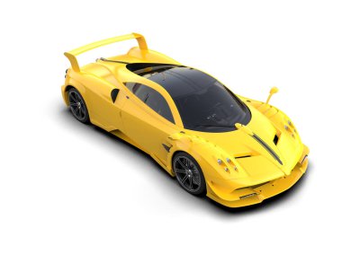 3D görüntüleme, modern spor araba beyaz arka planda izole edildi 