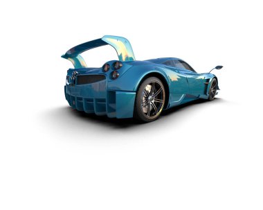  3D görüntüleme. spor araba beyaz arkaplanda izole edildi.