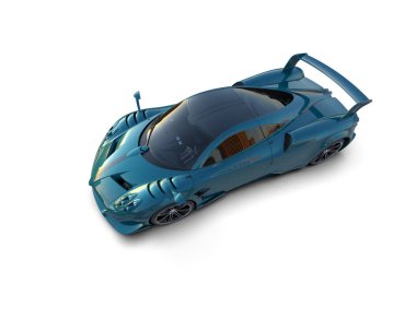  3D görüntüleme. spor araba beyaz arkaplanda izole edildi.