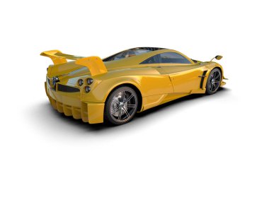  3D görüntüleme. spor araba beyaz arkaplanda izole edildi.