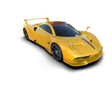 Beyaz arkaplanda 3 boyutlu spor araba görüntüleme