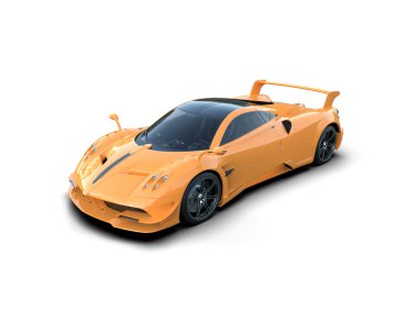 Beyaz arkaplanda 3 boyutlu spor araba görüntüleme