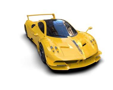 Beyaz arkaplanda 3 boyutlu spor araba görüntüleme