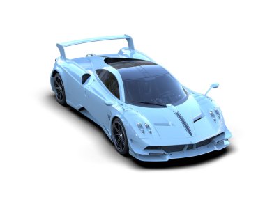 Beyaz arkaplanda 3 boyutlu spor araba görüntüleme