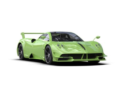 Beyaz arkaplanda 3 boyutlu spor araba görüntüleme