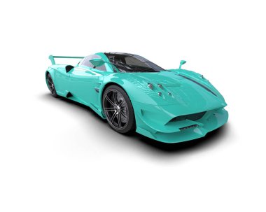 Beyaz arkaplanda 3 boyutlu spor araba görüntüleme