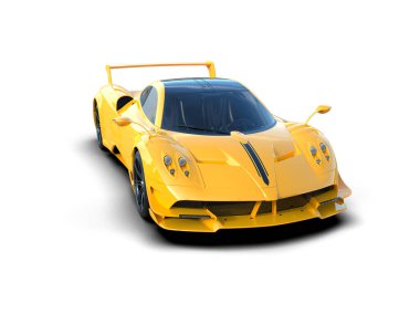 Beyaz arkaplanda 3 boyutlu spor araba görüntüleme