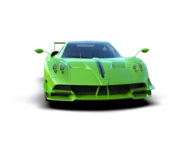 Beyaz arkaplanda 3 boyutlu spor araba görüntüleme