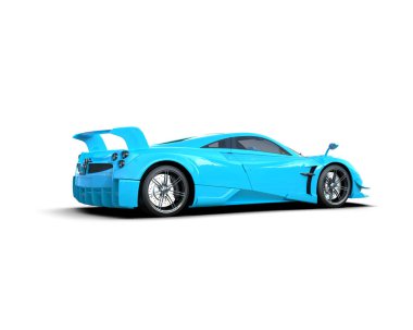 Beyaz arkaplanda 3 boyutlu spor araba görüntüleme