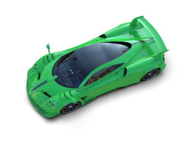 Beyaz arkaplanda 3 boyutlu spor araba görüntüleme