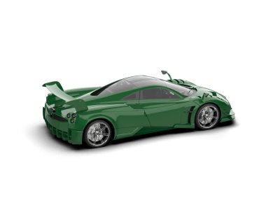 Beyaz arkaplanda 3 boyutlu spor araba görüntüleme