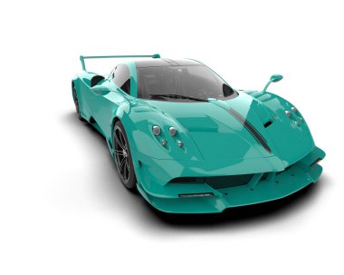 Beyaz arkaplanda 3 boyutlu spor araba görüntüleme