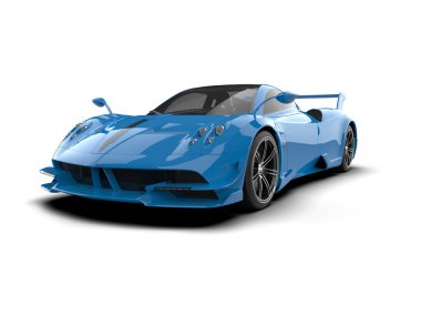 Beyaz arkaplanda 3 boyutlu spor araba görüntüleme