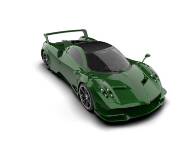 Beyaz arkaplanda 3 boyutlu spor araba görüntüleme