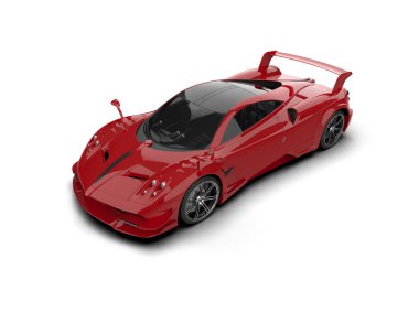 Beyaz arkaplanda 3 boyutlu spor araba görüntüleme