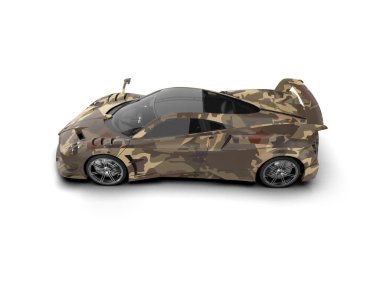 Beyaz arkaplanda 3 boyutlu spor araba görüntüleme