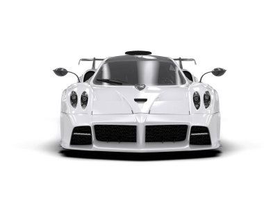 Beyaz arkaplanda 3 boyutlu spor araba görüntüleme