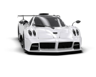 Beyaz arkaplanda 3 boyutlu spor araba görüntüleme