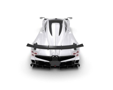 Beyaz arkaplanda 3 boyutlu spor araba görüntüleme