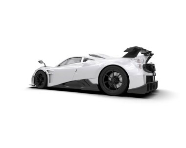 Beyaz arkaplanda 3 boyutlu spor araba görüntüleme