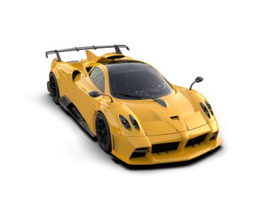 Beyaz arkaplanda 3 boyutlu spor araba görüntüleme