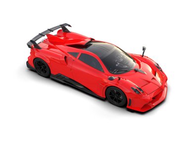 Beyaz arkaplanda 3 boyutlu spor araba görüntüleme